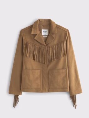 NWT Abercrombie Suede Fringe Jacket - L